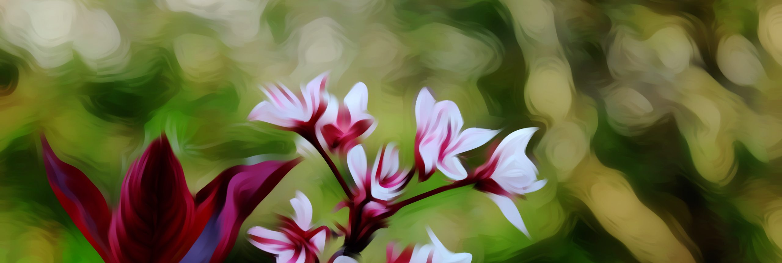 Flowers on a green background