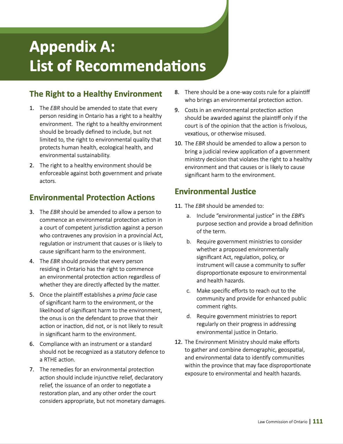 Cover of Environmental Accountability Appendix A
