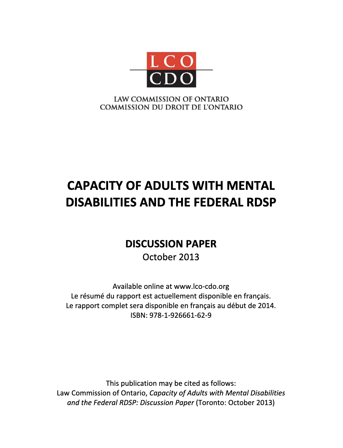 Couverture du rapport